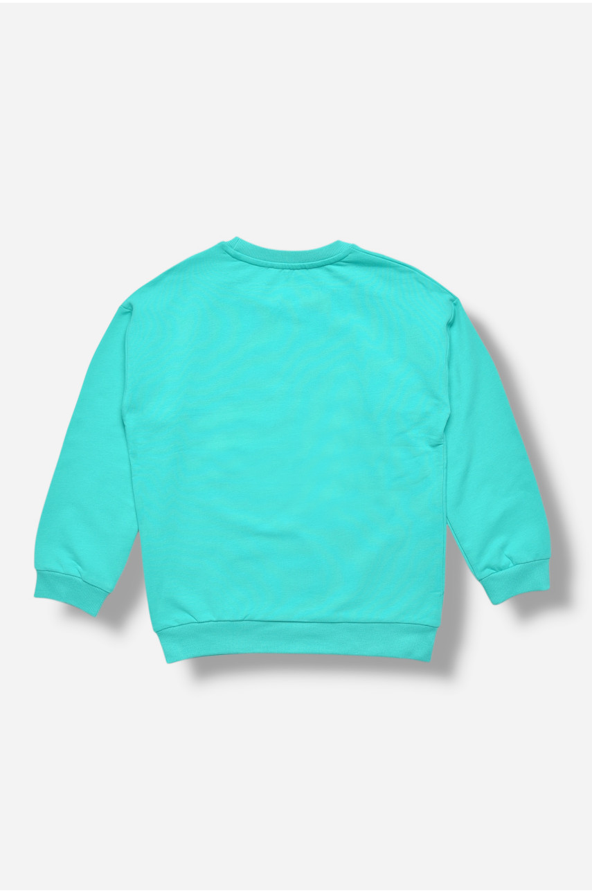 Кофта детская для мальчика бирюзового цвета с принтом 31104 207538