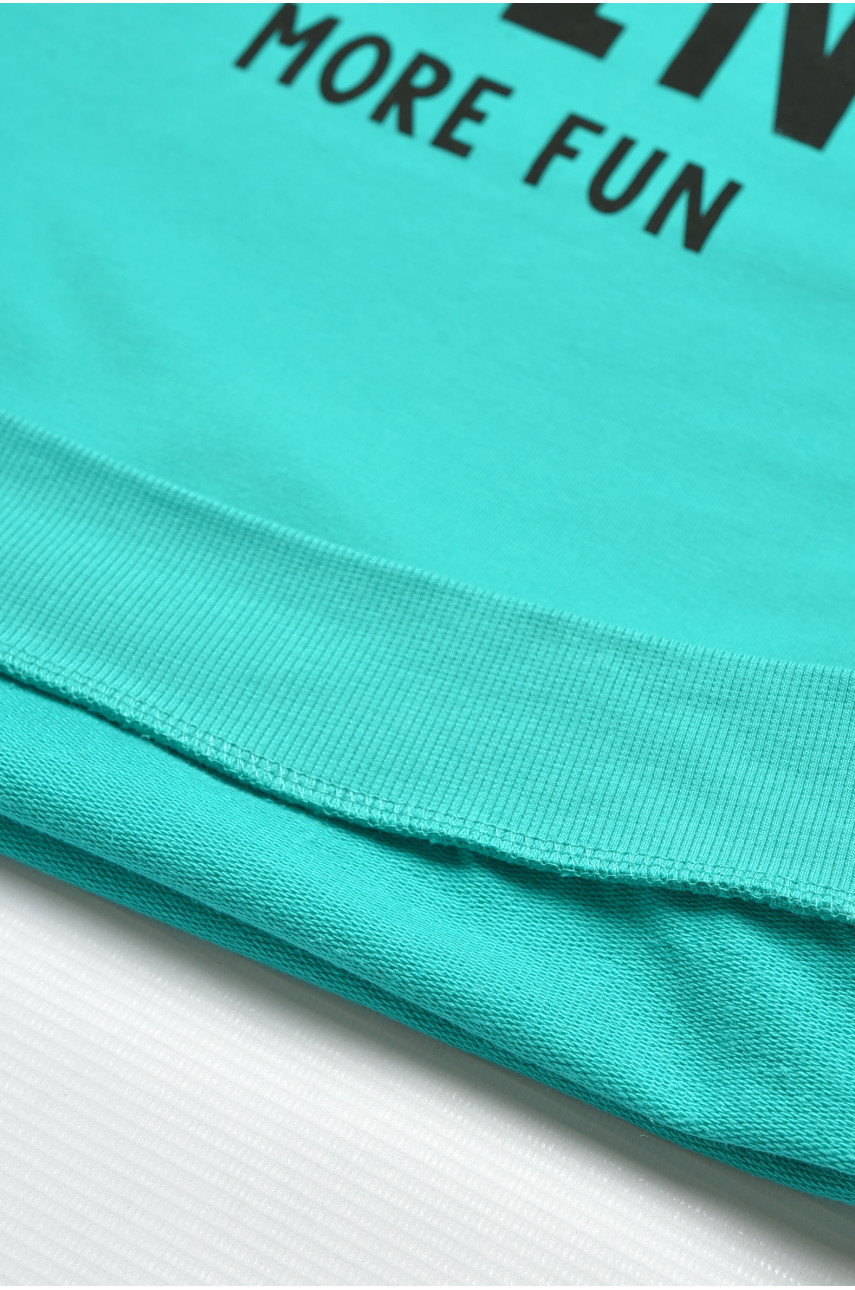 Кофта детская для мальчика бирюзового цвета с принтом 31104 207538