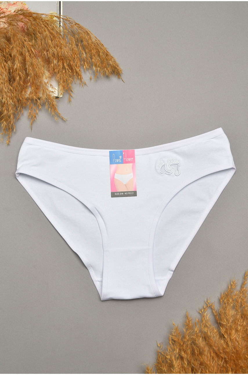 Трусы женские однотонные белого цвета 6121 207545