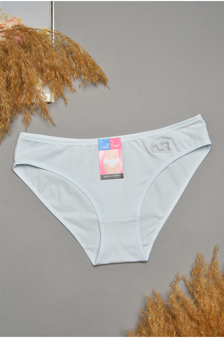 Трусы женские однотонные светло-голубого цвета 6121 207546