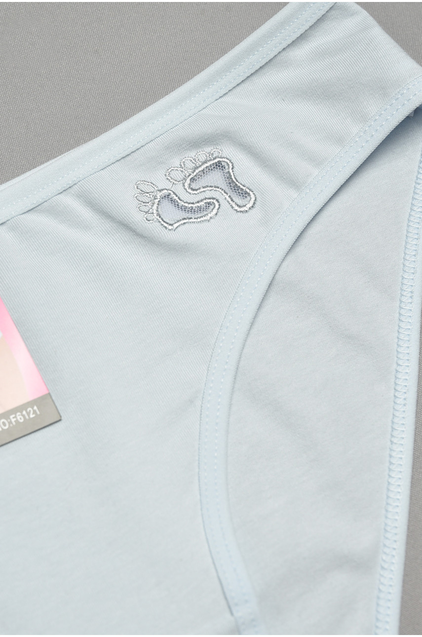 Трусы женские однотонные светло-голубого цвета 6121 207546