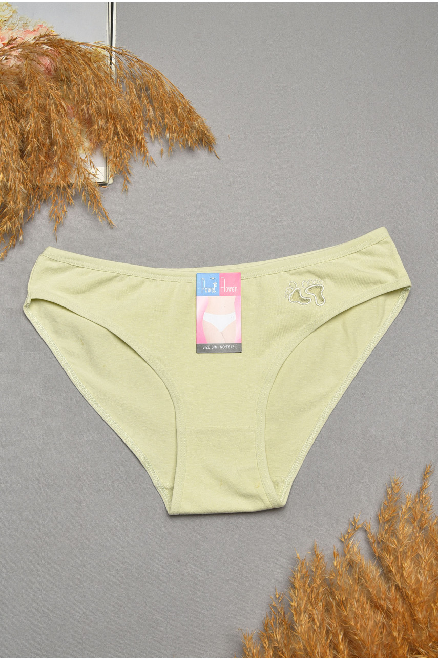 Трусы женские однотонные светло-оливкового цвета 6121 207547