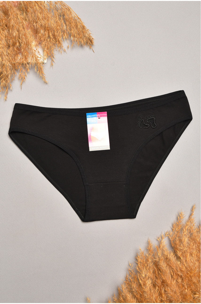 Трусы женские однотонные черного цвета 6121 207548