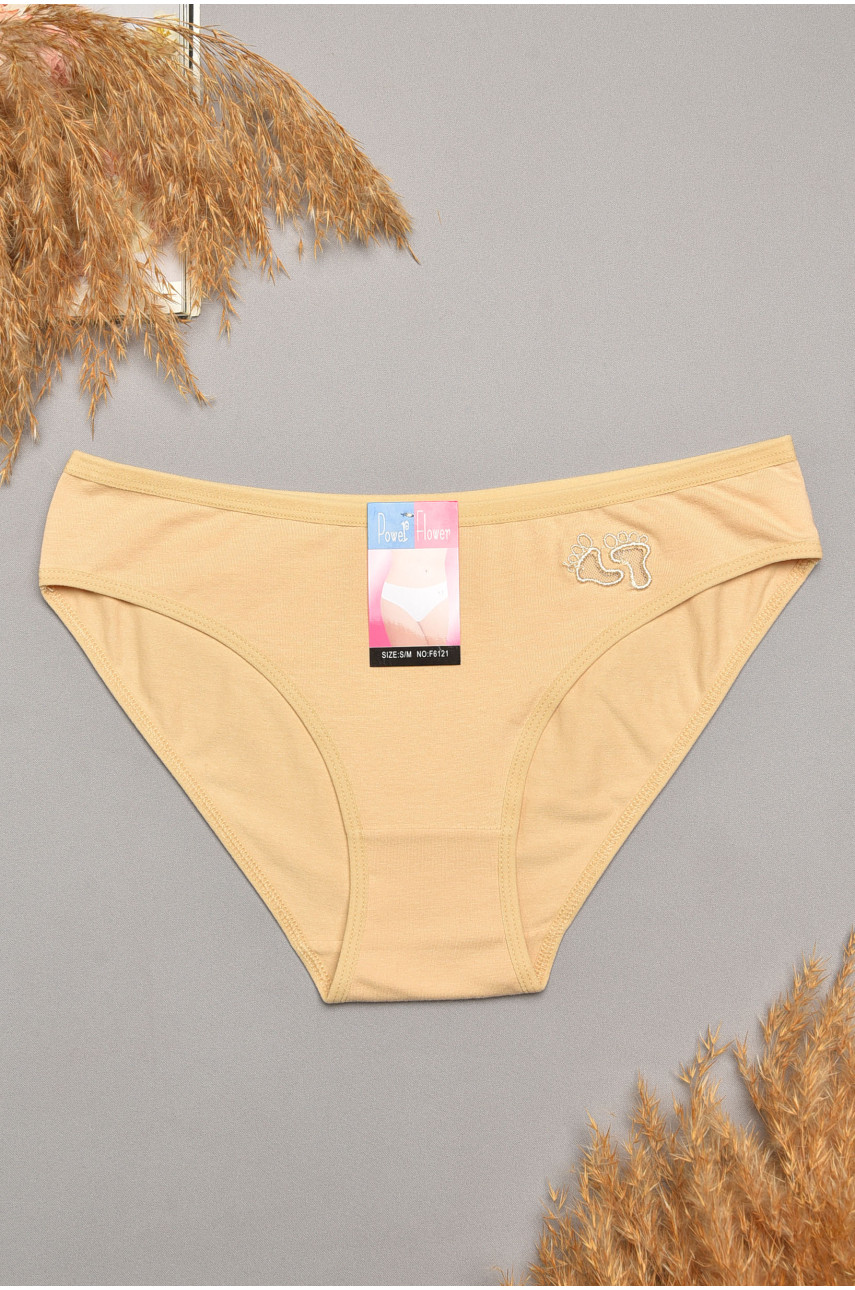 Трусы женские однотонные бежевого цвета 6121 207549