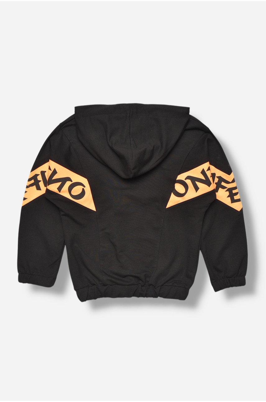 Кофта подростковая для девочки черного цвета с принтом 5504 207566