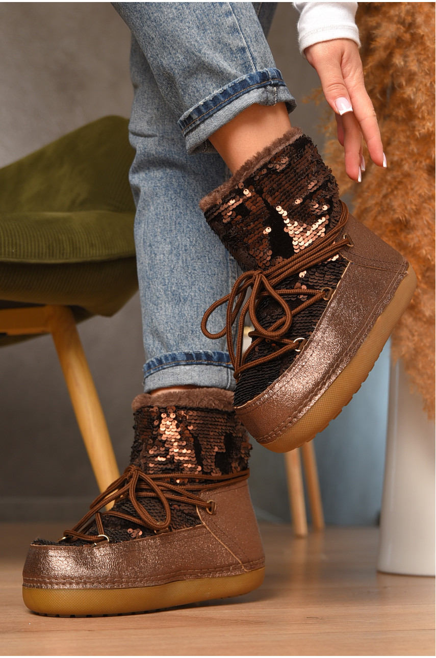 Угги женские на меху коричневого цвета TBL-3 207567