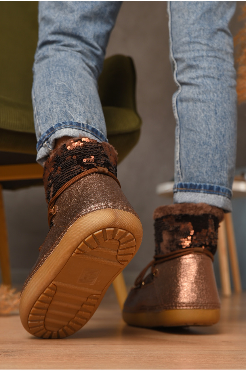 Уггі жіночі на хутрі коричневого кольору TBL-3 207567