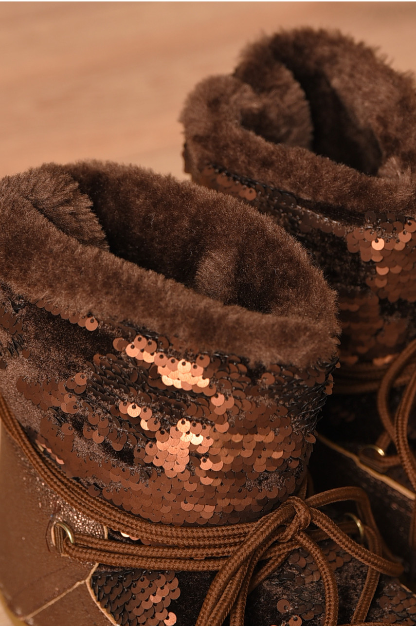 Уггі жіночі на хутрі коричневого кольору TBL-3 207567