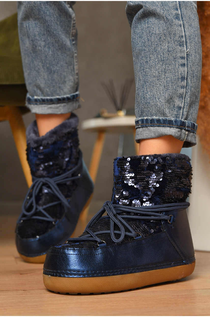 Угги женские на меху синего цвета TBL-3 207569