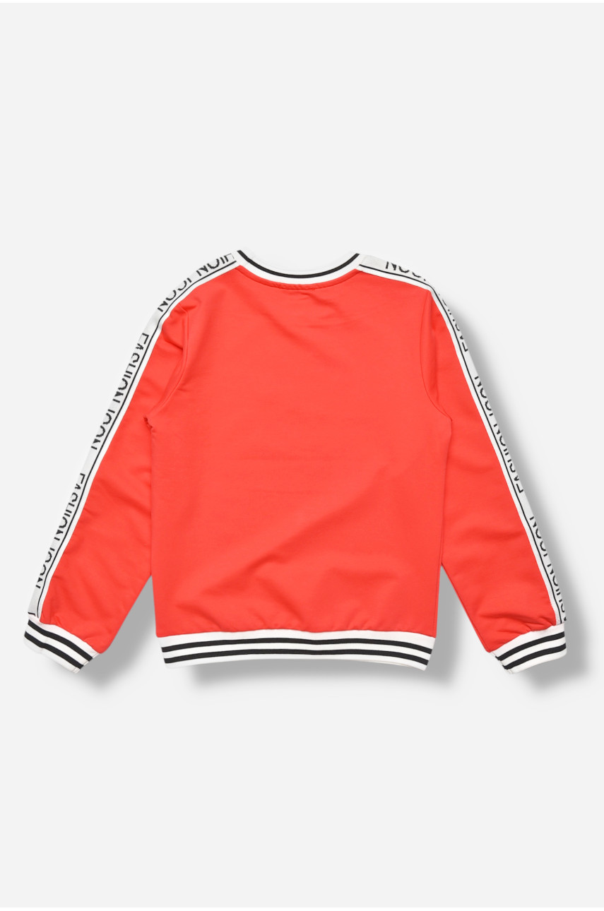 Кофта детская для девочки красного цвета с принтом 31404 207571