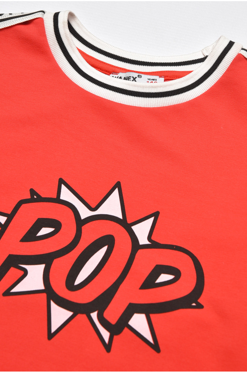 Кофта детская для девочки красного цвета с принтом 31404 207571