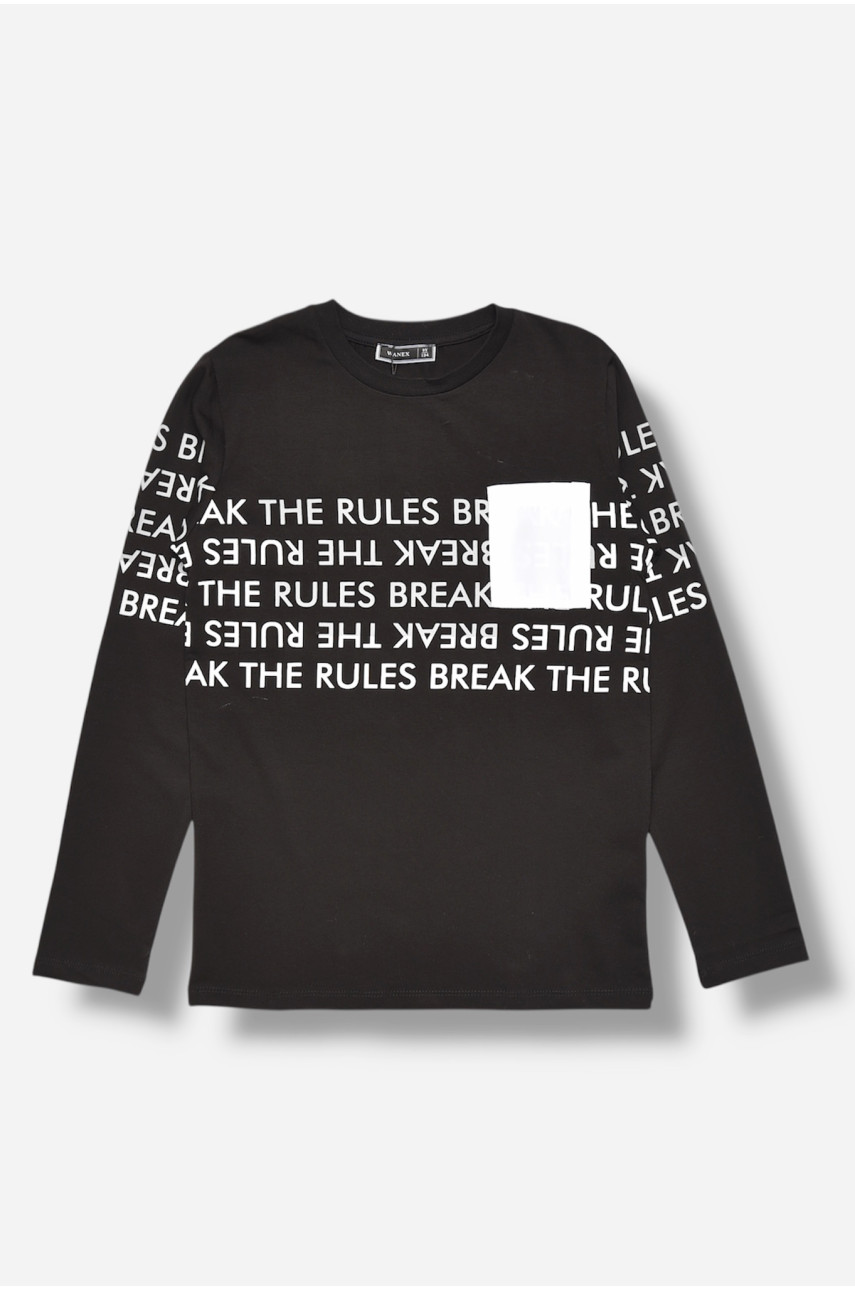 Кофта детская для мальчика черного цвета с принтом 207574