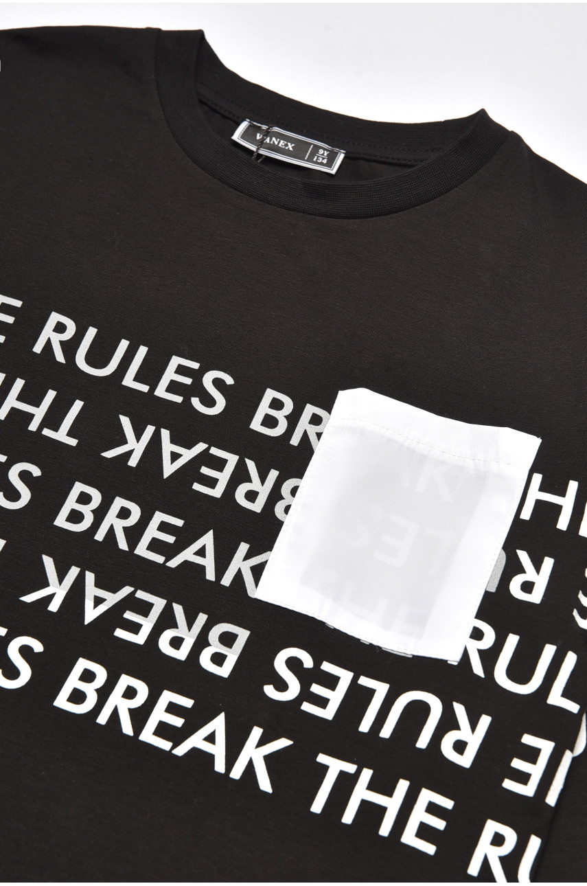 Кофта детская для мальчика черного цвета с принтом 207574