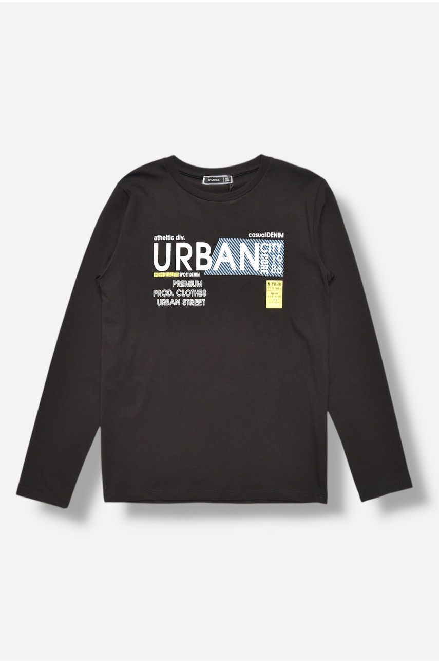 Кофта детская для мальчика черного цвета с принтом 15578 207576