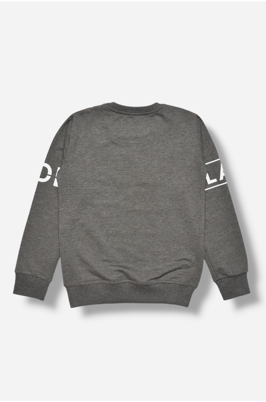 Кофта подростковая для мальчика серого цвета с принтом 1066 207578