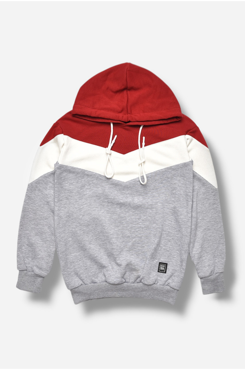 Кофта подростковая для девочки серого цвета с принтом 207583