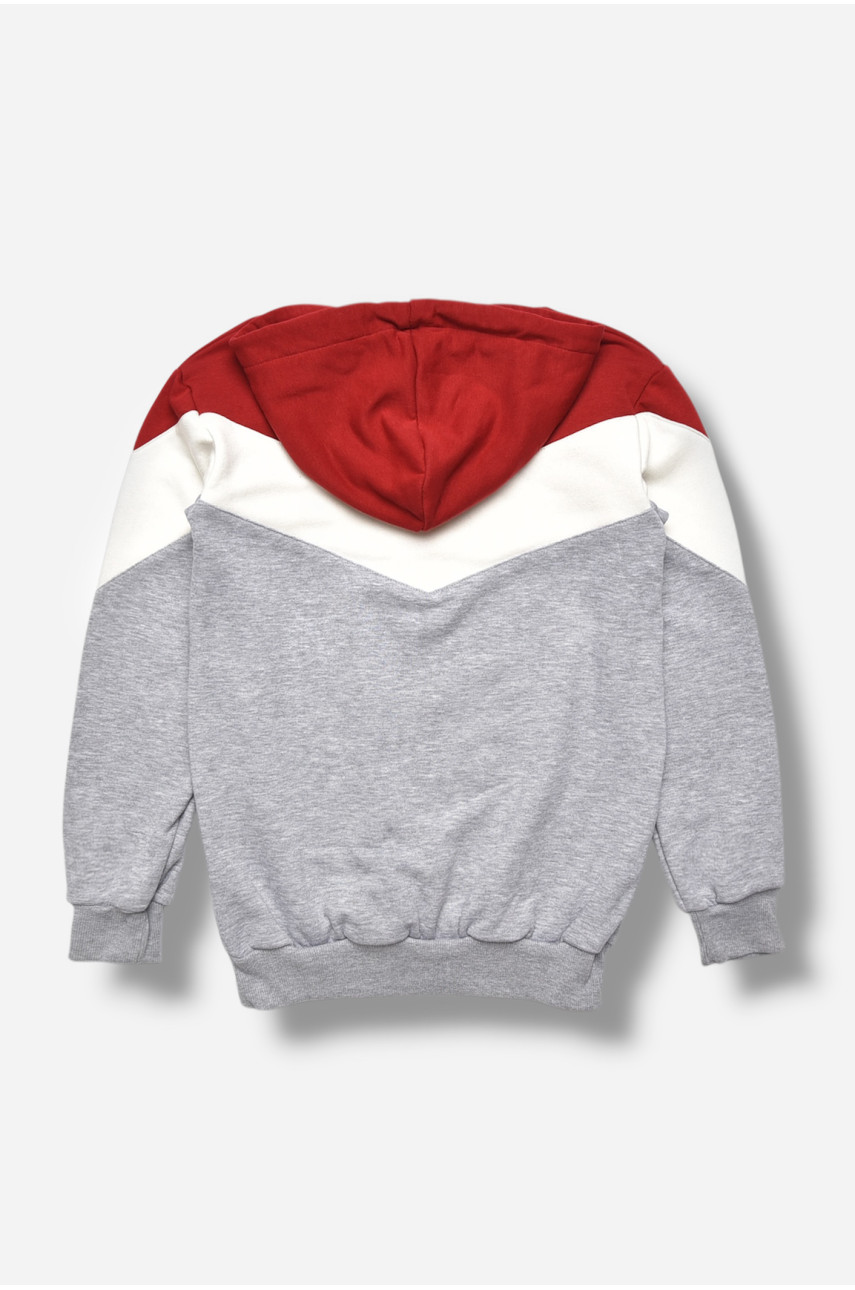 Кофта подростковая для девочки серого цвета с принтом 207583