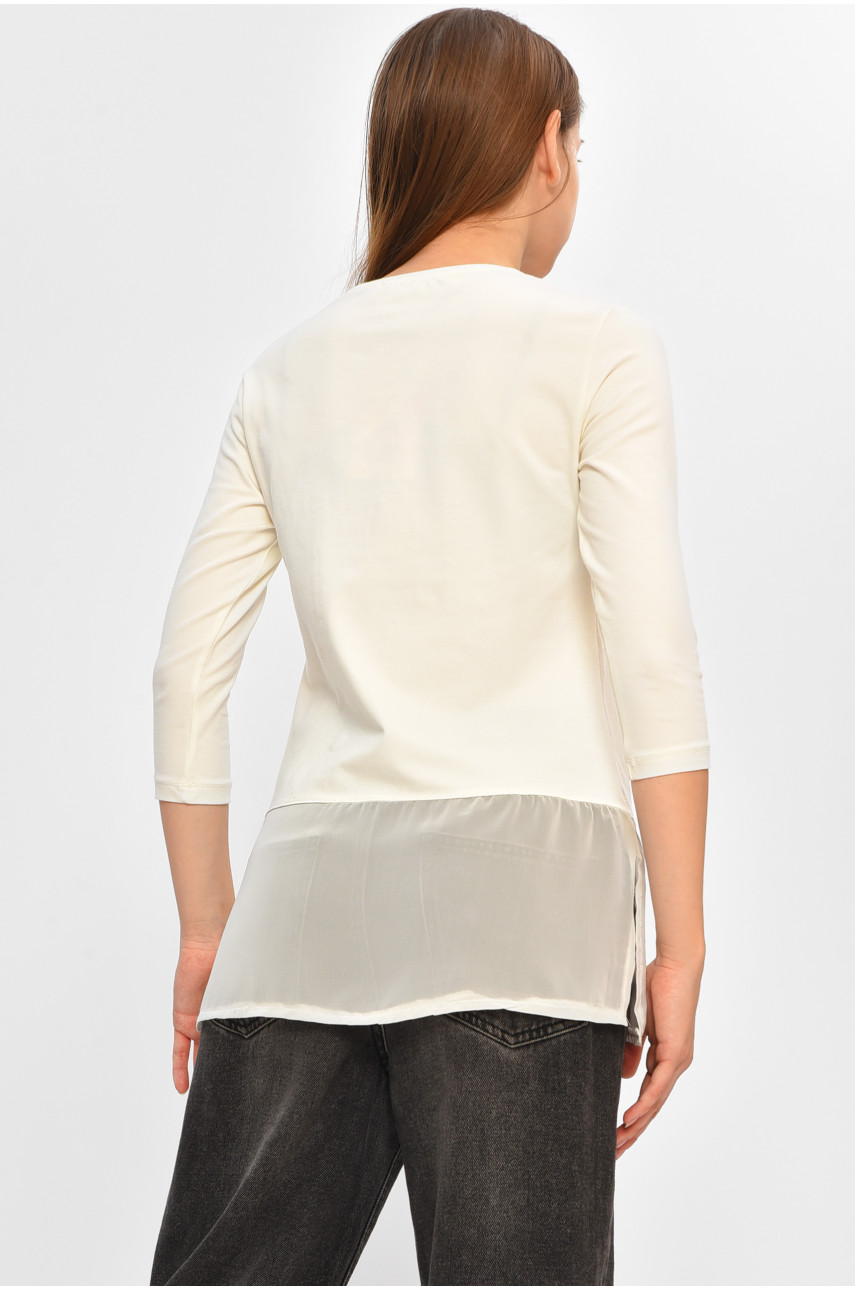 Кофта подростковая для девочки молочного цвета с принтом 207587