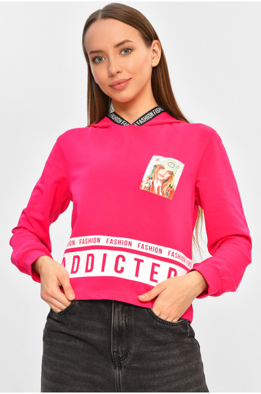Кофта подростковая для девочки розового цвета с принтом 207594