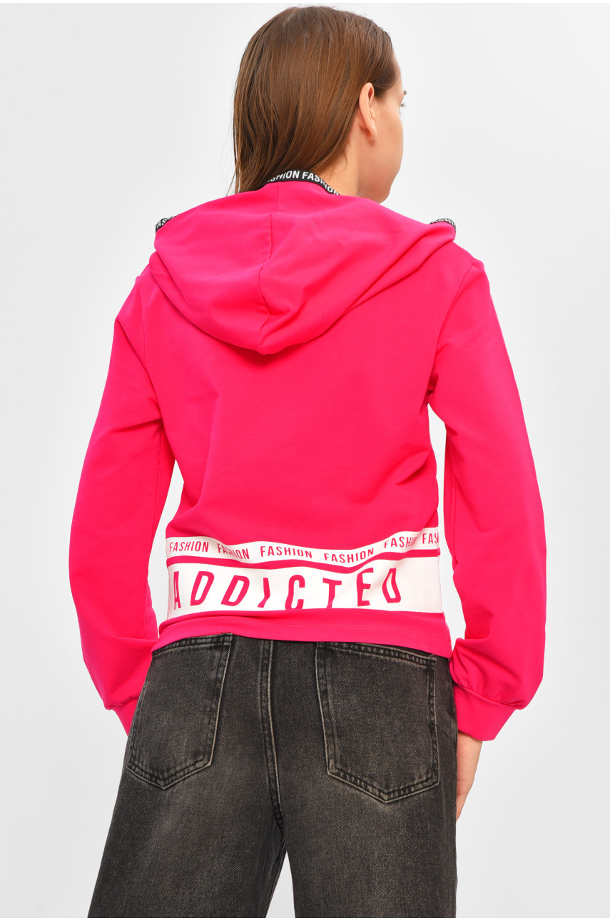 Кофта подростковая для девочки розового цвета с принтом 207594