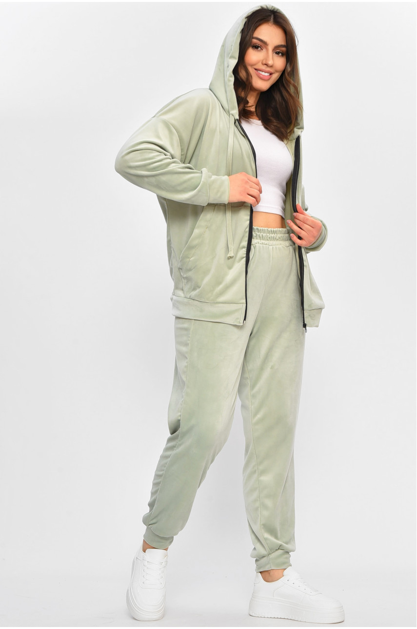 Спортивный костюм женский полубатальный мятного цвета 207615