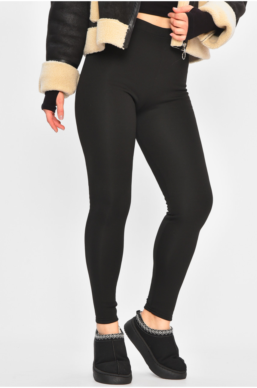 Лосины женские на искусственном меху черного цвета 0052 207617