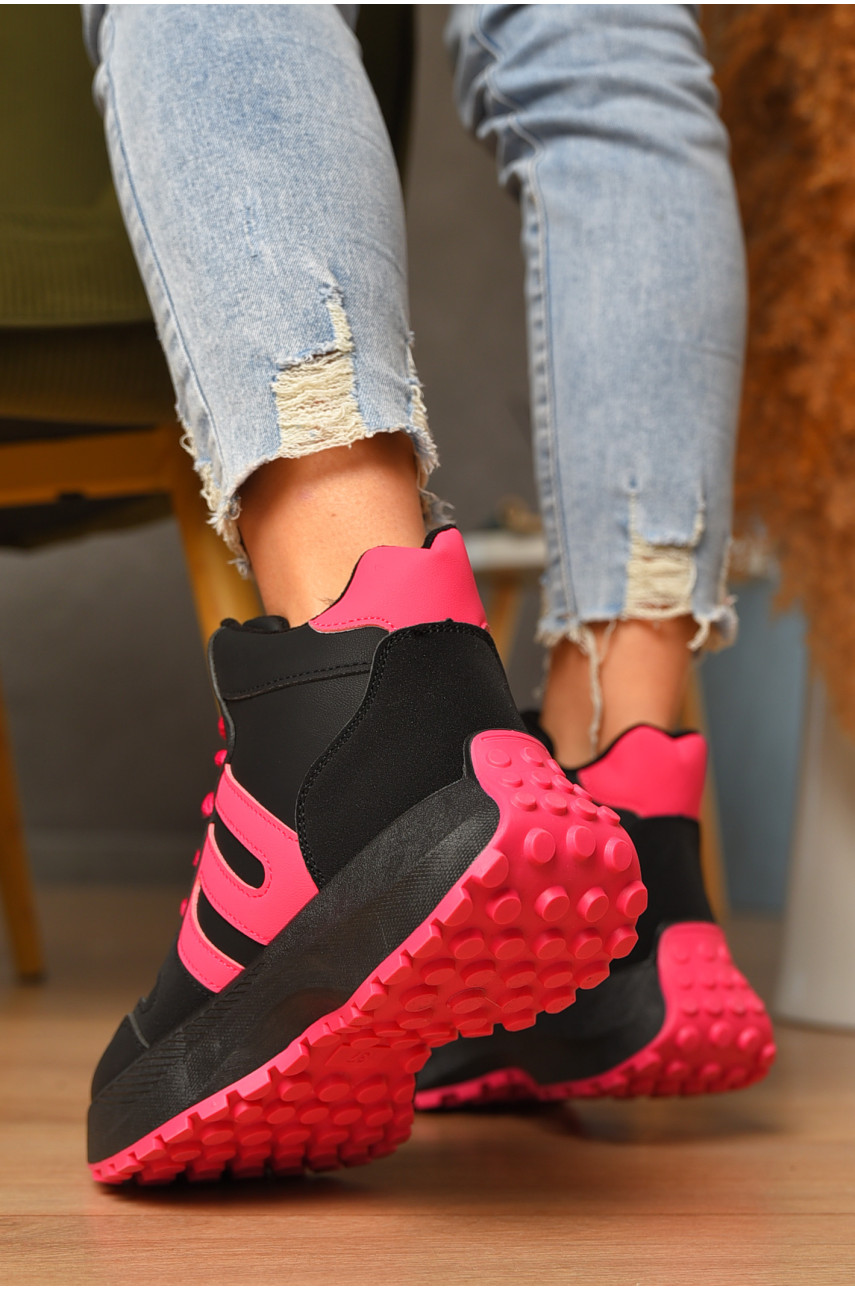 Ботинки женские зимниее черно-розового цвета х553-8 207631