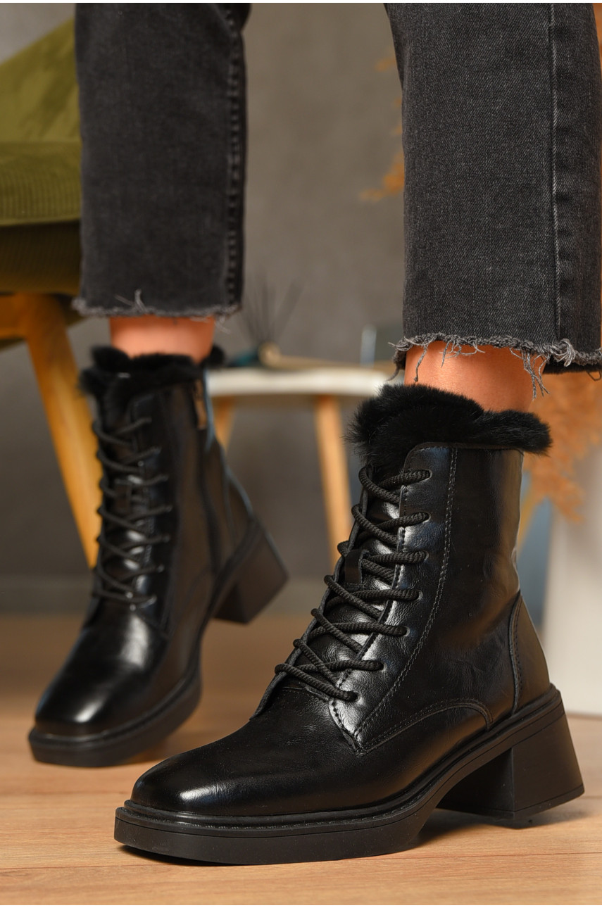 Ботинки женские зимние на меху черного цвета 707-5 207633