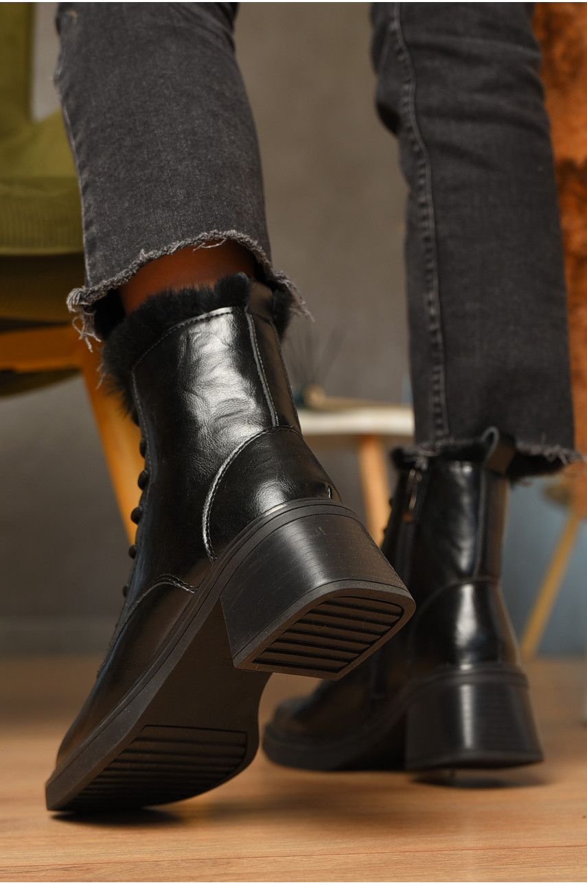 Ботинки женские зимние на меху черного цвета 707-5 207633