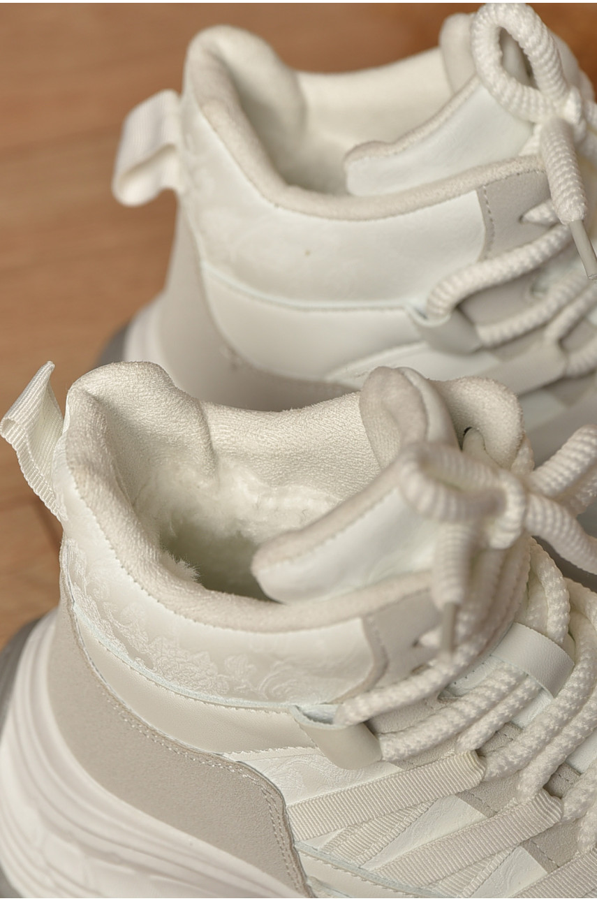 Кроссовки женские белого цвета на меху К916-1 207635