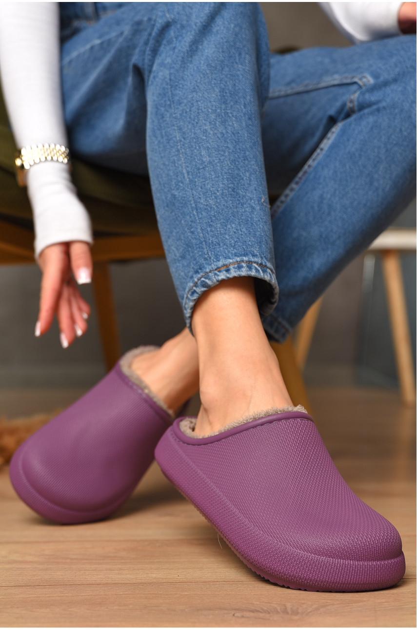 Галоши женские без задника утепленные сиреневого цвета С112 207652