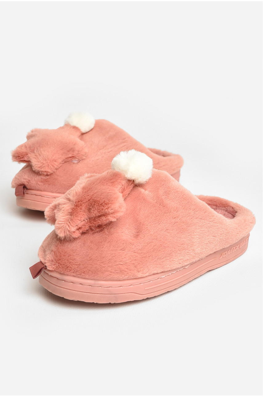 Тапочки детские темно-розового цвета с мехом MB-0494 207668