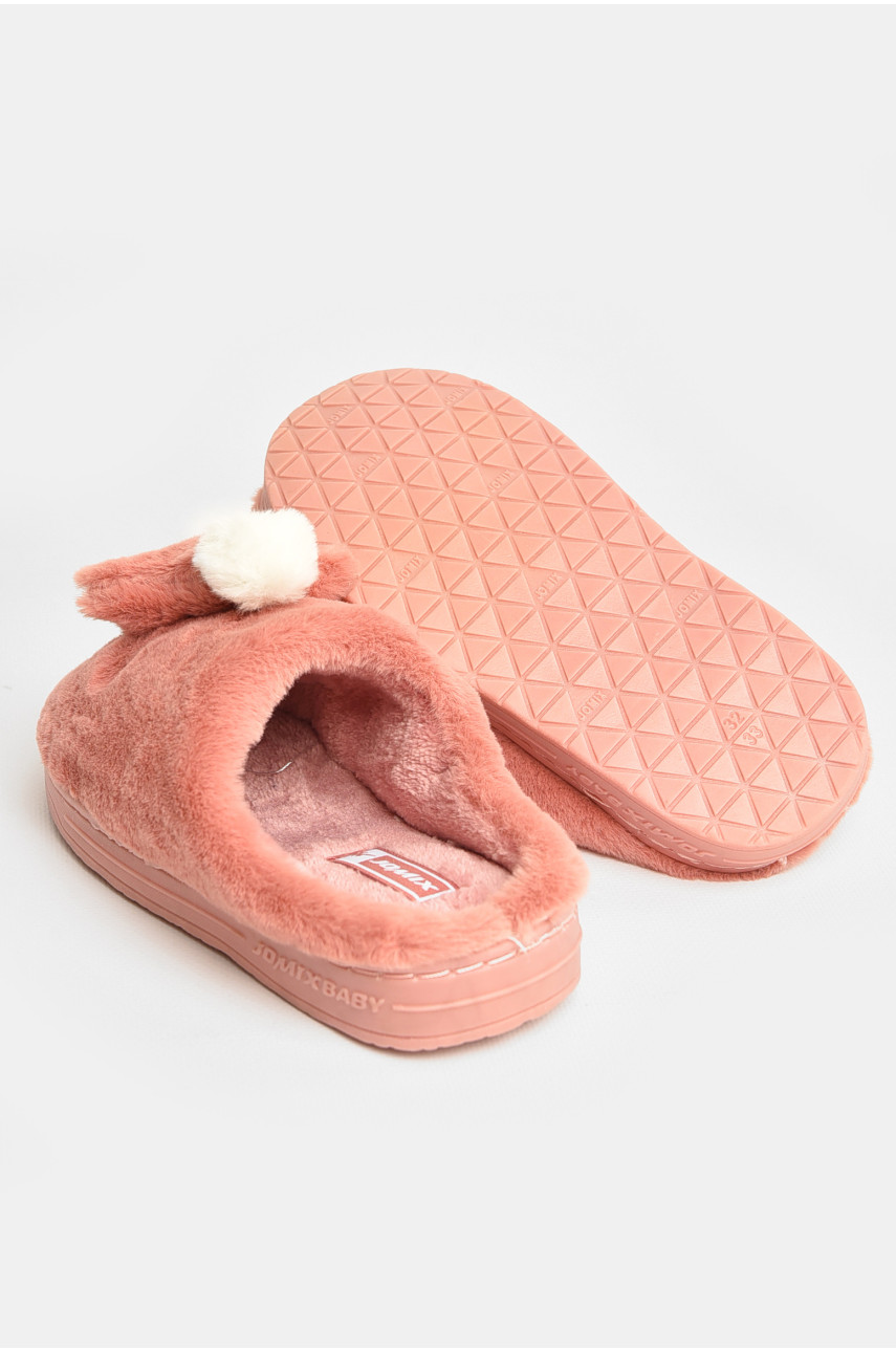 Тапочки детские темно-розового цвета с мехом MB-0494 207668