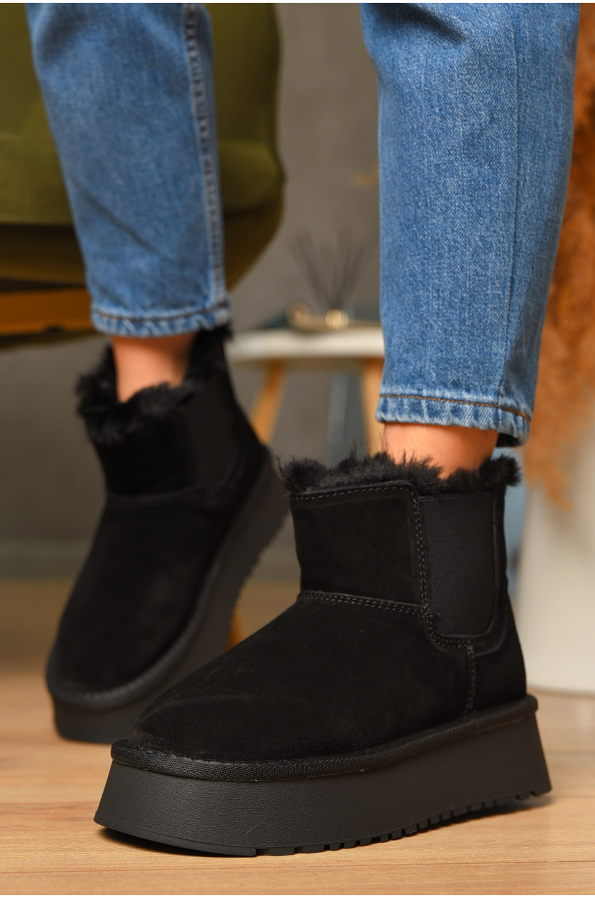 Угги женские на меху черного цвета К-36 207694