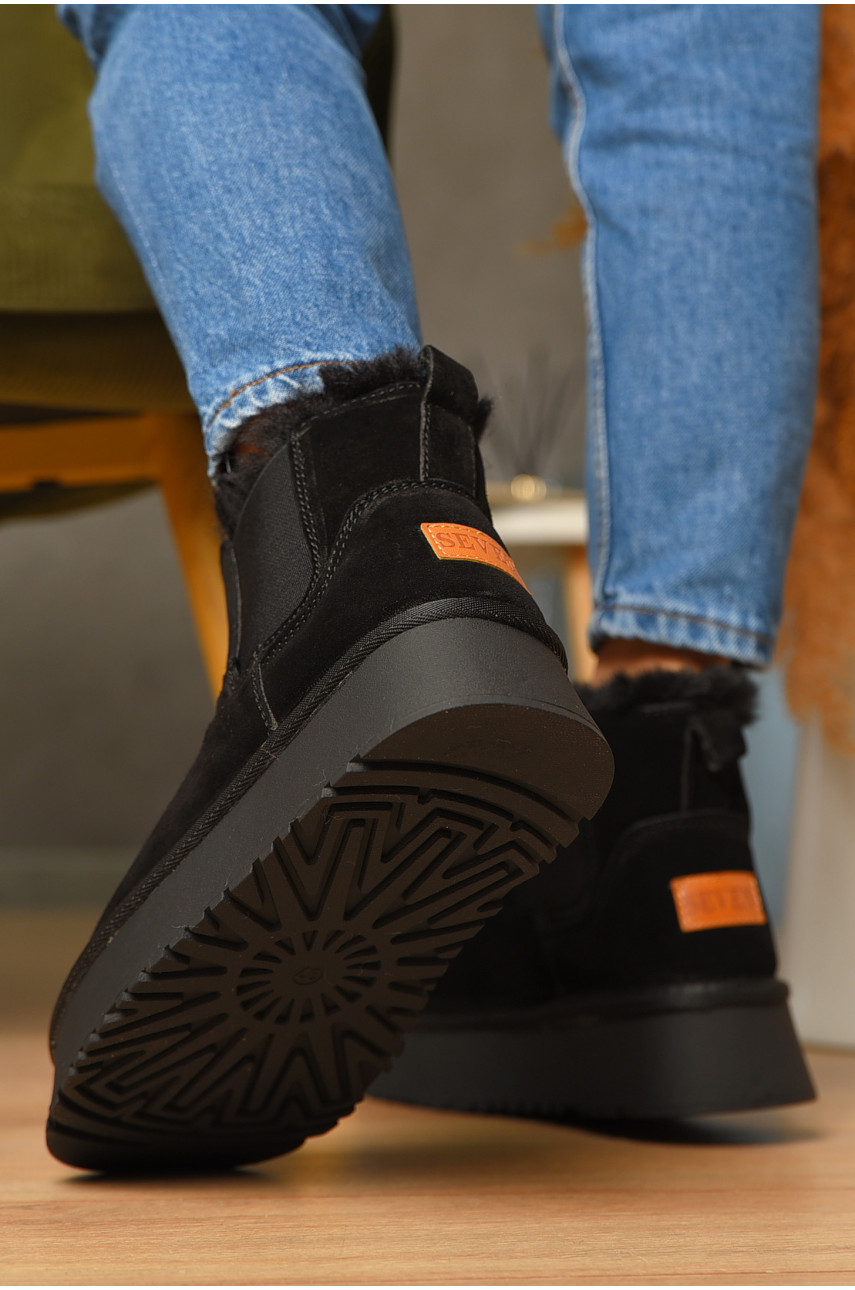 Уггі жіночі на хутрі чорного кольору К-36 207694 Уггі жіночі на хутрі чорного кольору К-36 207694