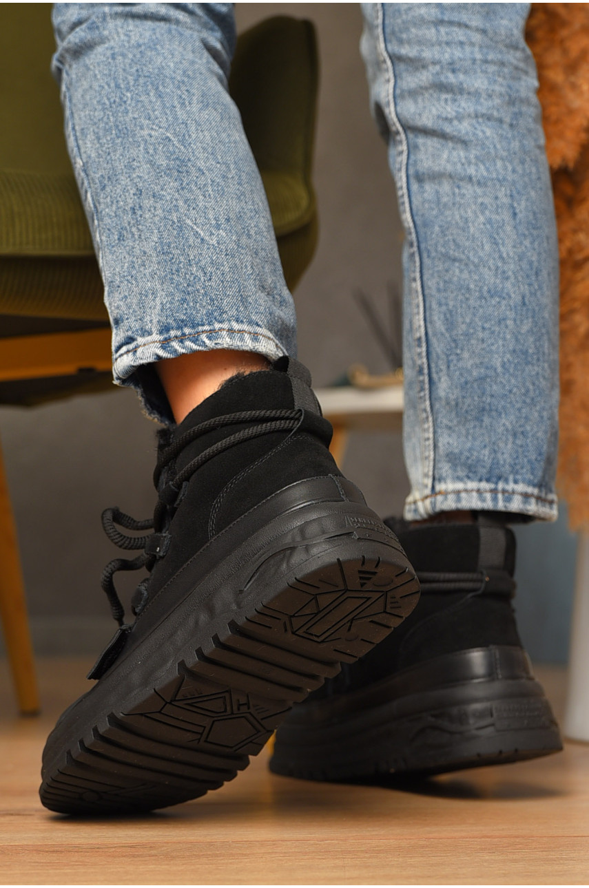 Уггі жіночі на хутрі чорного кольору К-18 207704