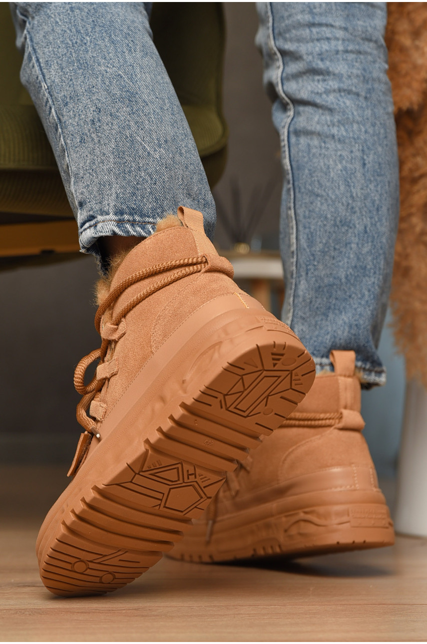 Угги женские на меху песочного цвета К-19 207706