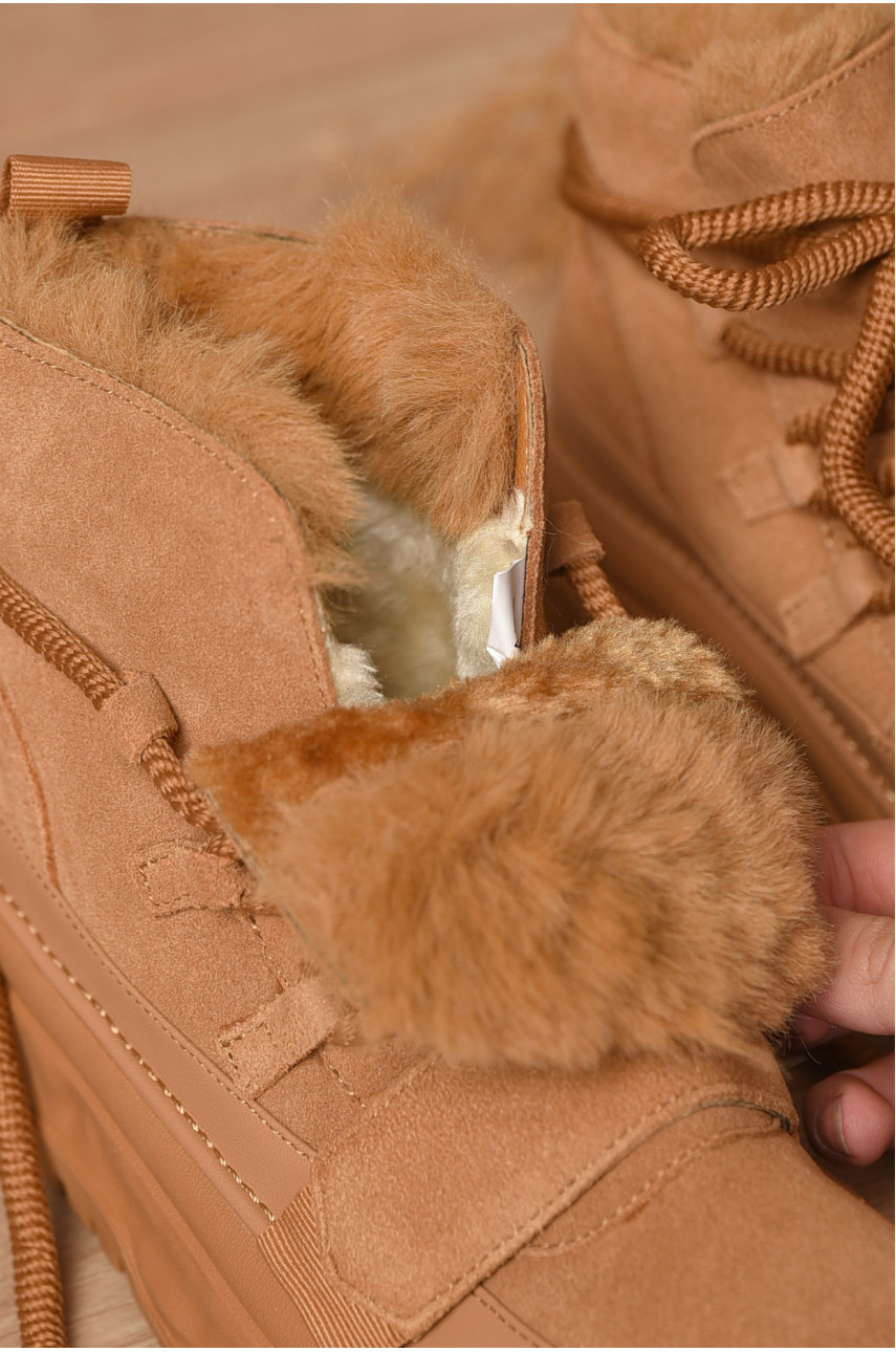 Угги женские на меху песочного цвета К-19 207706