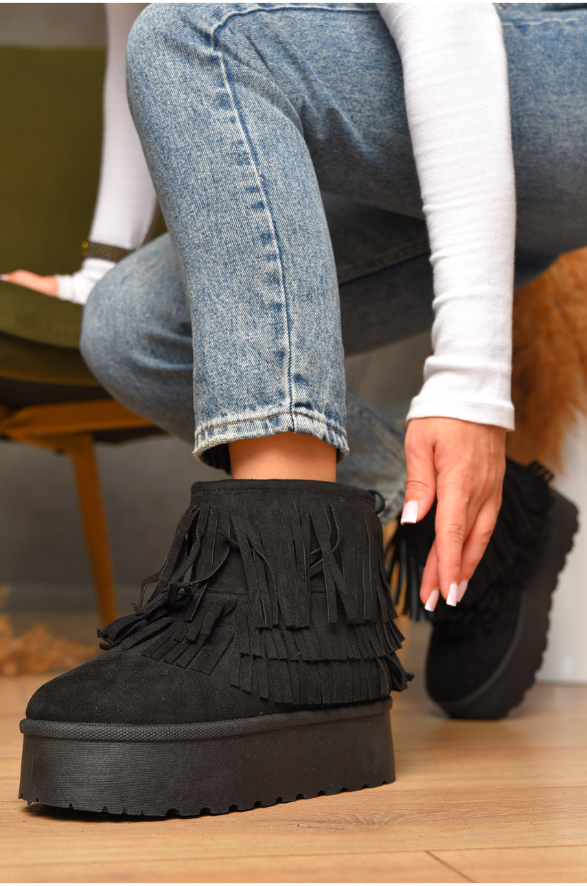 Угги женские на меху черного цвета 149а 207708