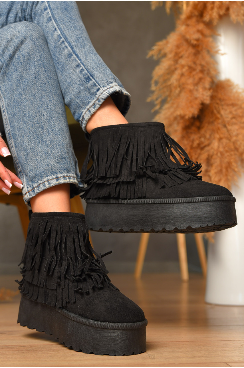 Угги женские на меху черного цвета 149а 207708