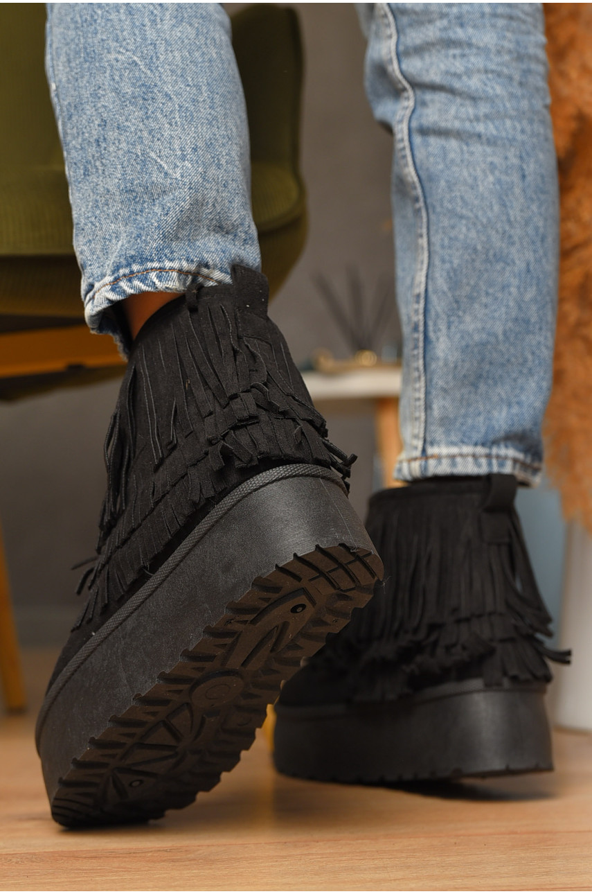 Уггі жіночі на хутрі чорного кольору 149а 207708