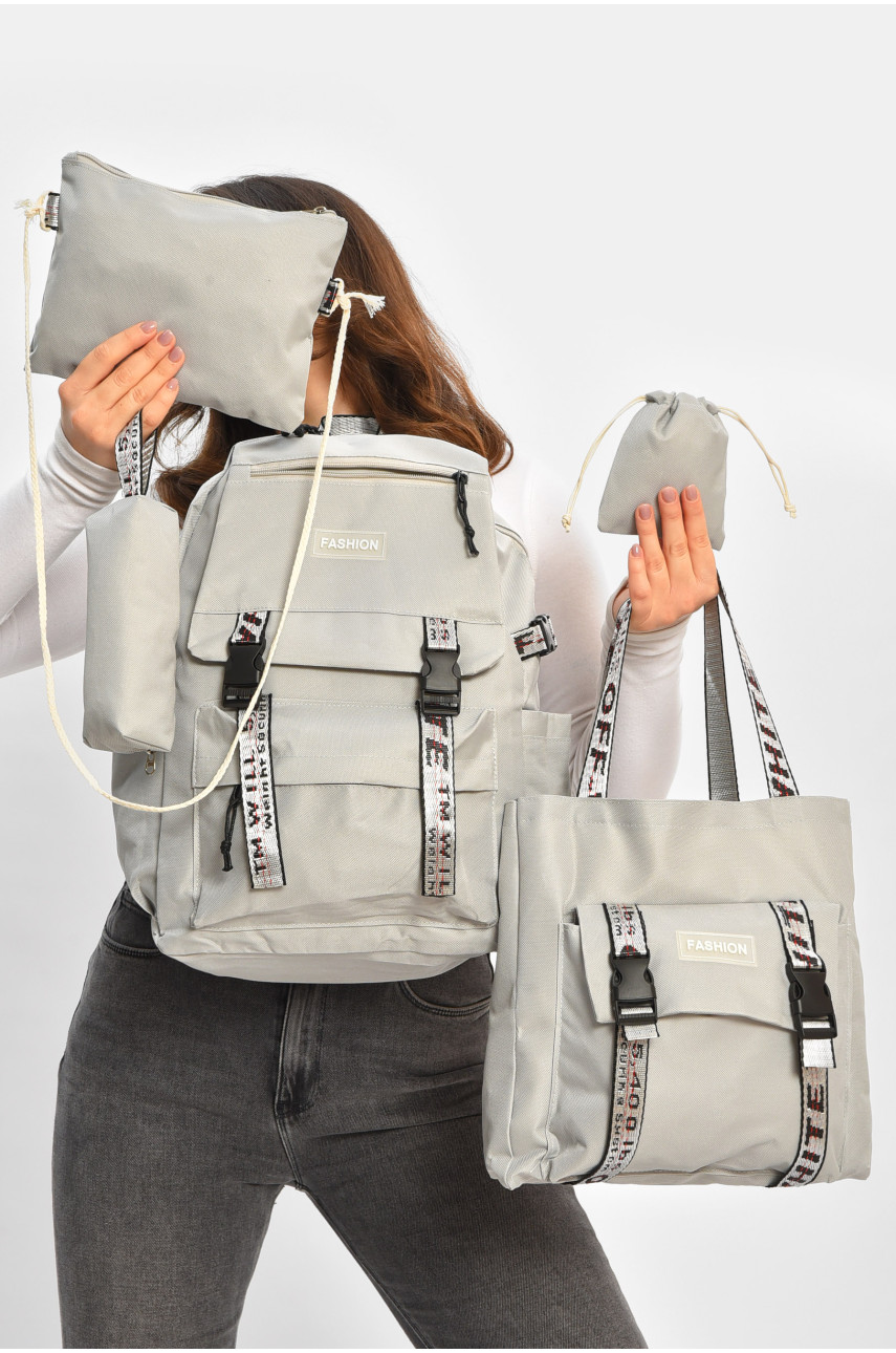 Рюкзак женский 5в1 мятного цвета с принтом 207711