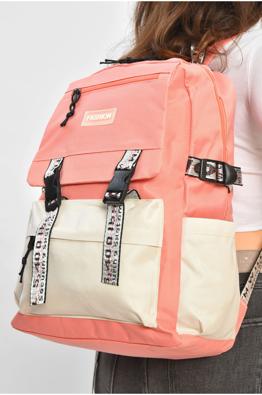 Рюкзак женский 5в1 розового цвета с принтом 207712