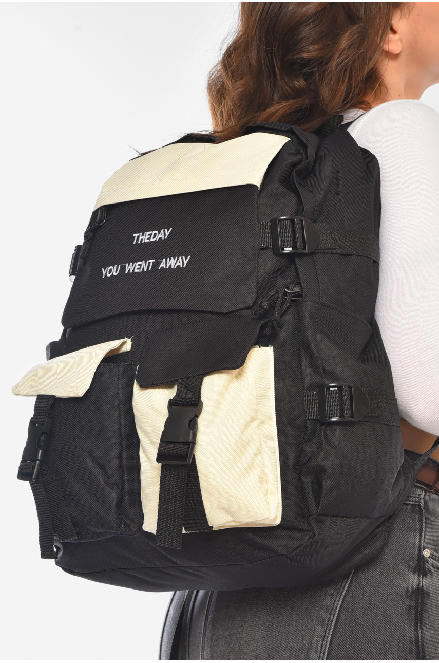 Рюкзак женский 5в1 черного цвета с принтом 207715