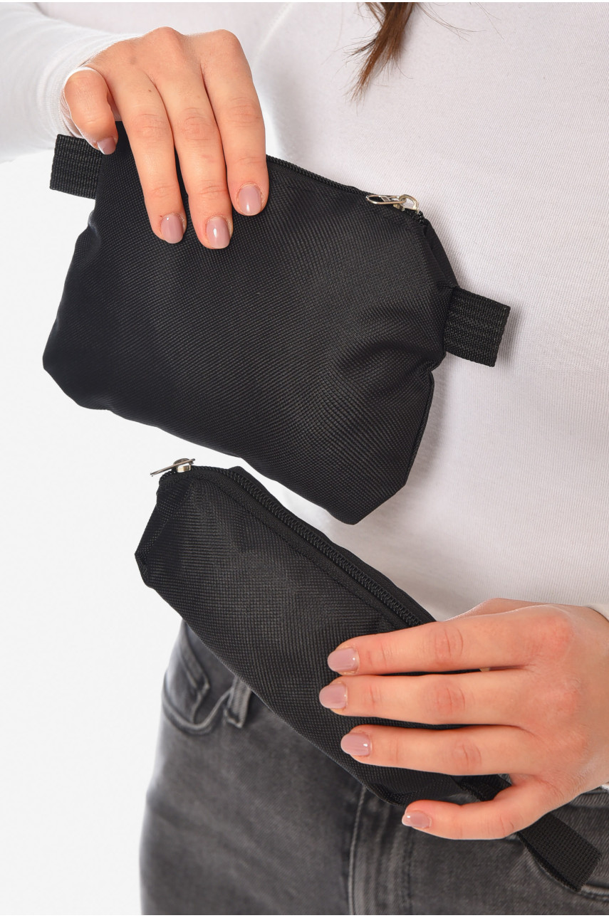 Рюкзак женский 4в1 черного цвета с принтом 207718