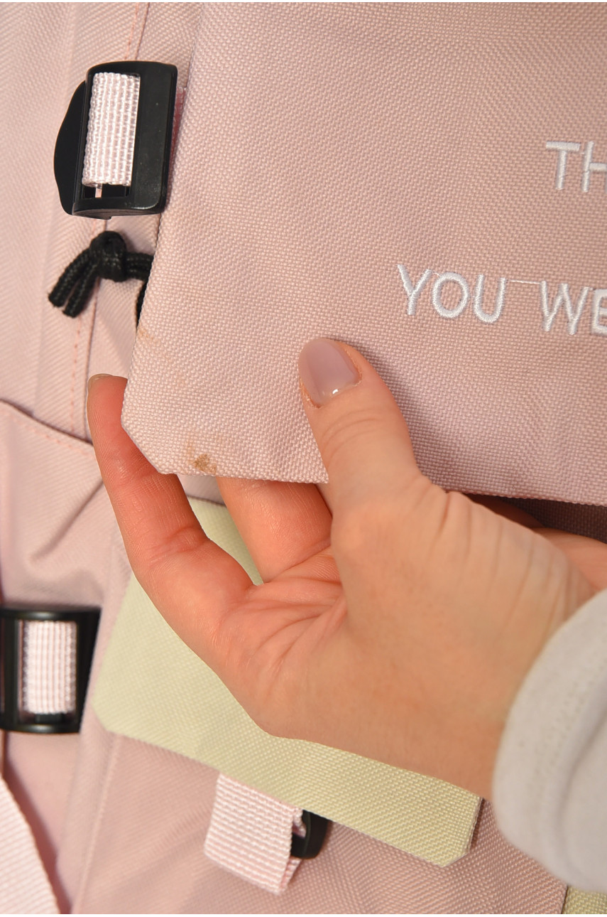 Рюкзак жіночий 5в1 рожевого кольору з принтом Уцінка 207719 Рюкзак жіночий 5в1 рожевого кольору з принтом Уцінка 207719