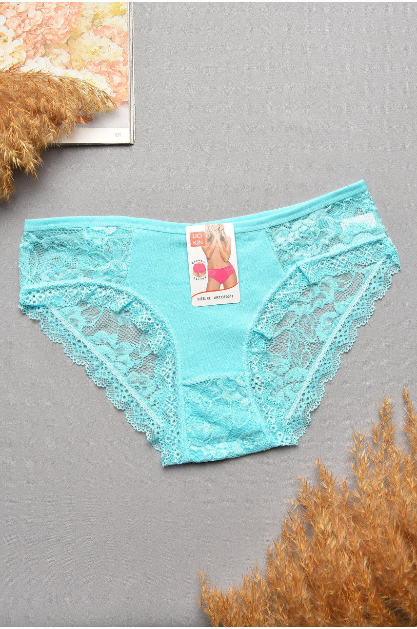 Трусы женские гипюровые бирюзового цвета 0311 207729