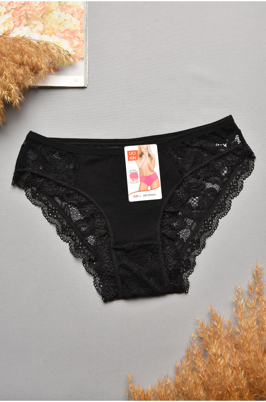 Трусы женские гипюровые черного цвета 0311 207731