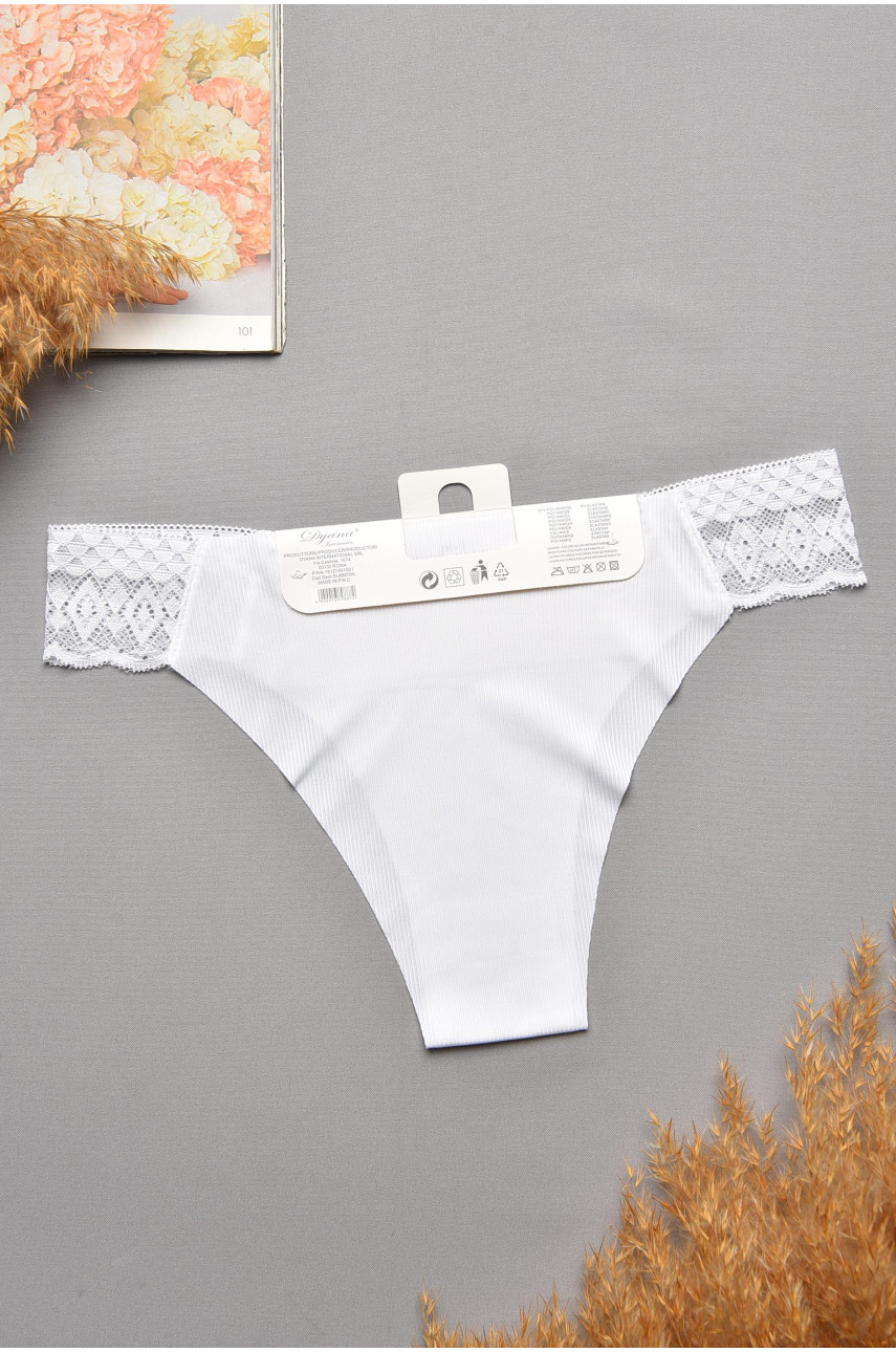 Трусы женские белого цвета с кружевом 9887 207736