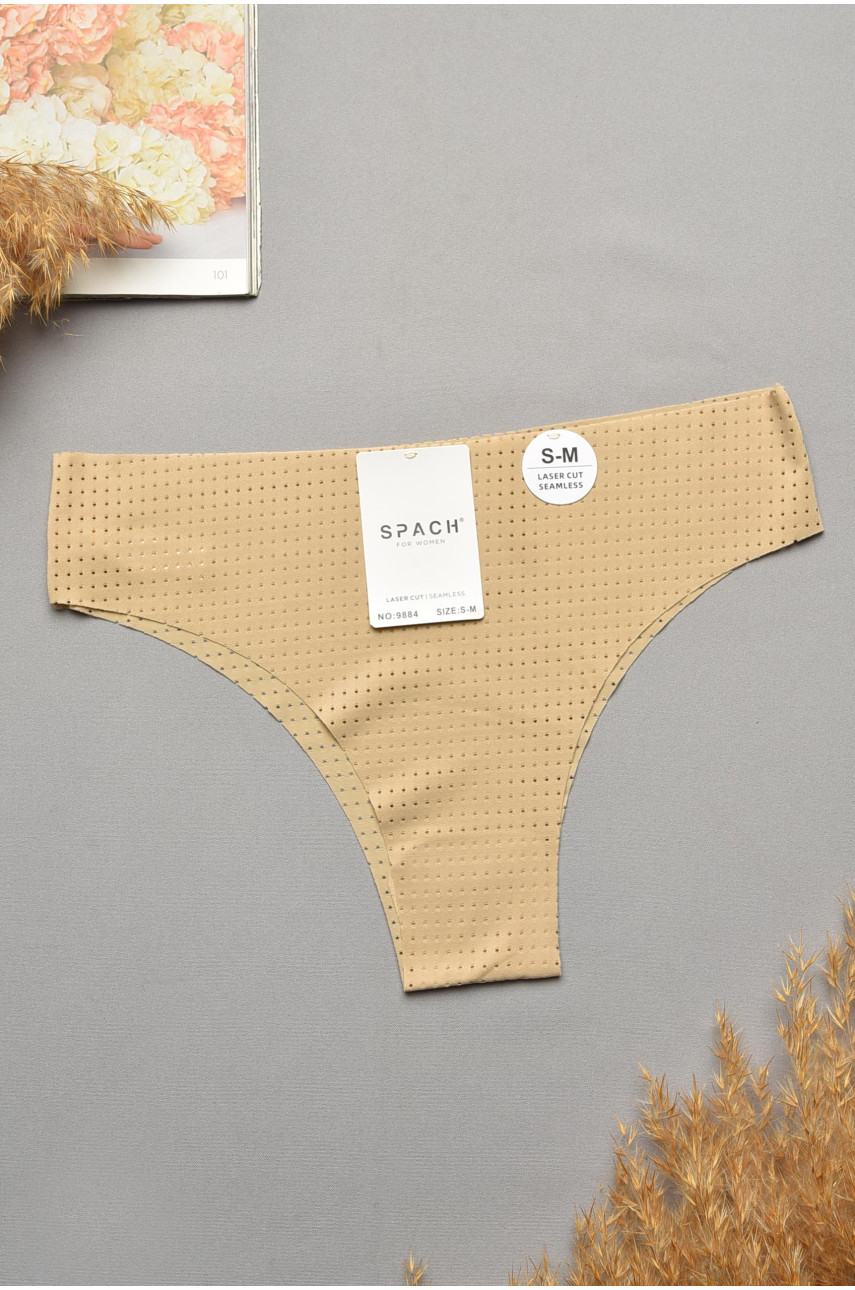 Трусы женские однотонные бежевого цвета 9884 207737